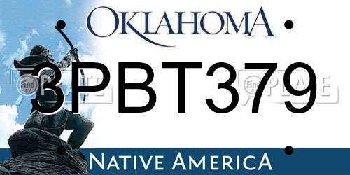 3PBT379 Oklahoma License Plate
