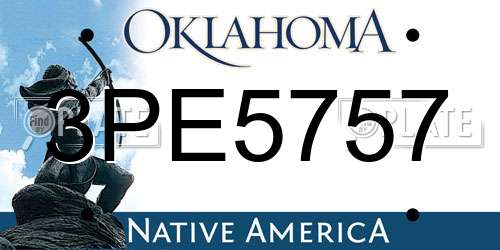 3PE5757 Oklahoma License Plate