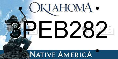 3PEB282 Oklahoma License Plate