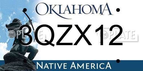 3QZX12 Oklahoma License Plate