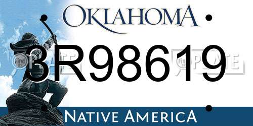 3R98619 Oklahoma License Plate