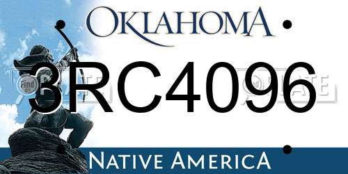 3RC4096 Oklahoma License Plate