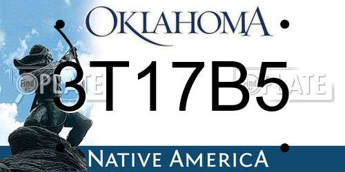 3T17B5 Oklahoma License Plate