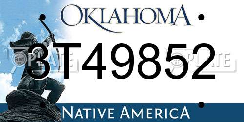 3T49852 Oklahoma License Plate