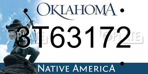 3T63172 Oklahoma License Plate