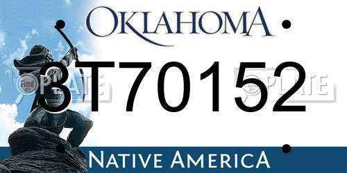 3T70152 Oklahoma License Plate
