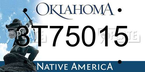 3T75015 Oklahoma License Plate