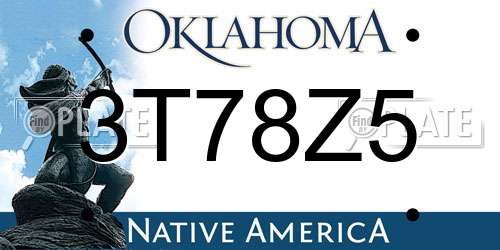 3T78Z5 Oklahoma License Plate