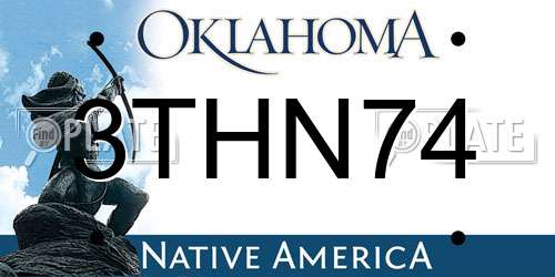 3THN74 Oklahoma License Plate
