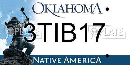 3TIB17 Oklahoma License Plate