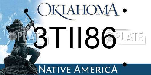 3TII86 Oklahoma License Plate