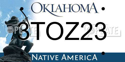 3TOZ23 Oklahoma License Plate
