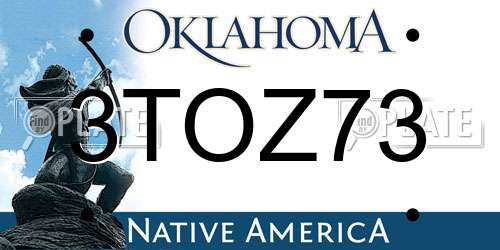 3TOZ73 Oklahoma License Plate