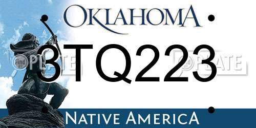 3TQ223 Oklahoma License Plate