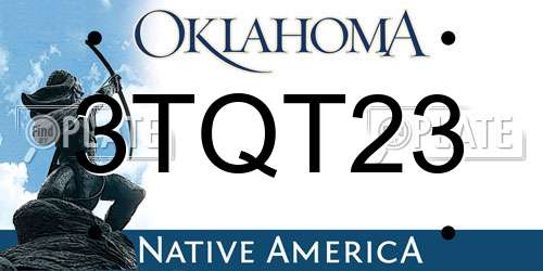 3TQT23 Oklahoma License Plate