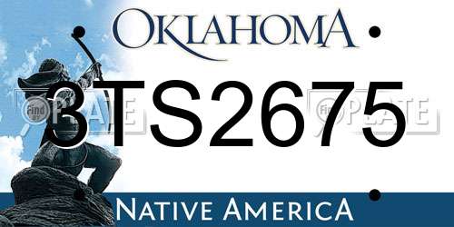 3TS2675 Oklahoma License Plate