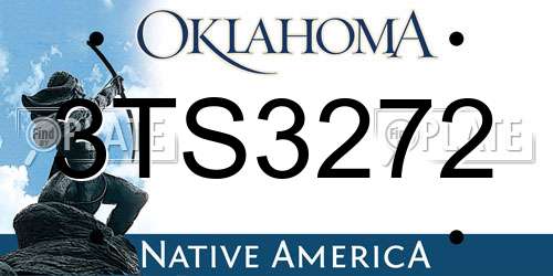3TS3272 Oklahoma License Plate
