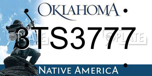 3TS3777 Oklahoma License Plate