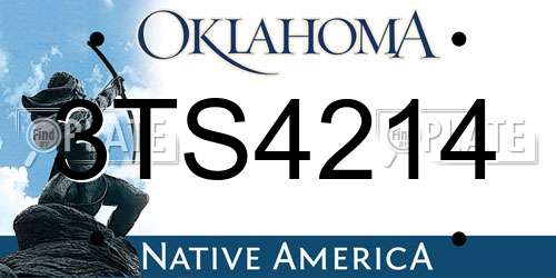 3TS4214 Oklahoma License Plate