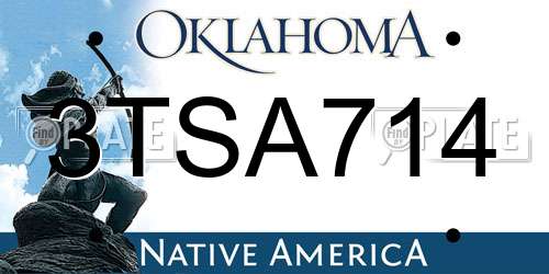 3TSA714 Oklahoma License Plate