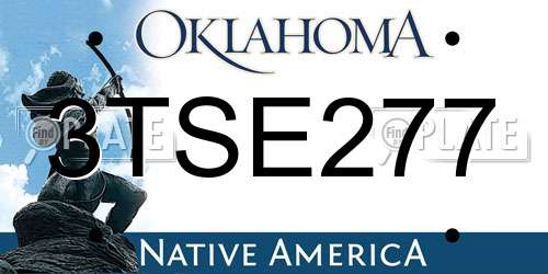 3TSE277 Oklahoma License Plate