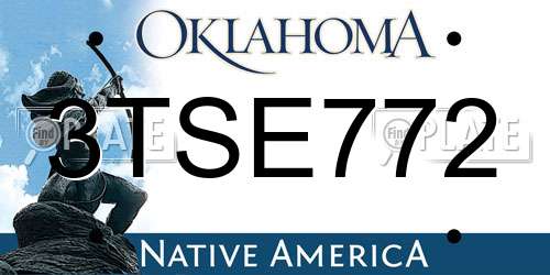 3TSE772 Oklahoma License Plate