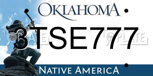3TSE777 Oklahoma License Plate