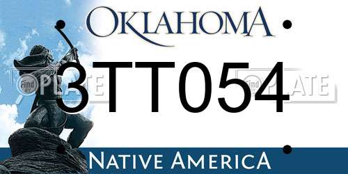 3TT054 Oklahoma License Plate