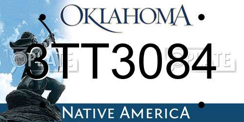 3TT3084 Oklahoma License Plate
