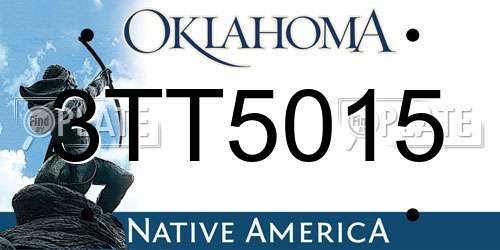 3TT5015 Oklahoma License Plate