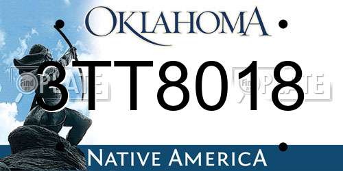 3TT8018 Oklahoma License Plate