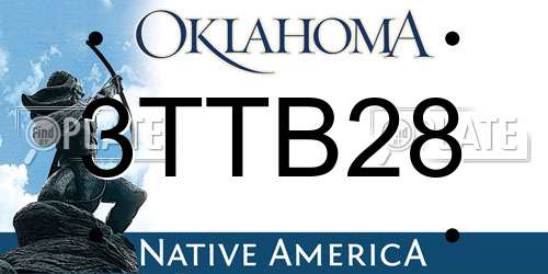 3TTB28 Oklahoma License Plate