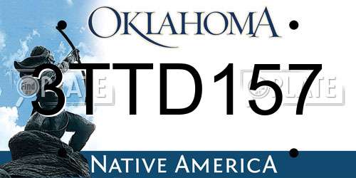 3TTD157 Oklahoma License Plate