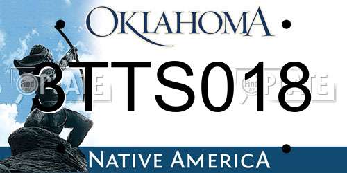 3TTS018 Oklahoma License Plate