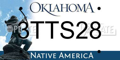 3TTS28 Oklahoma License Plate