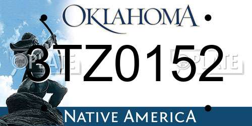 3TZ0152 Oklahoma License Plate