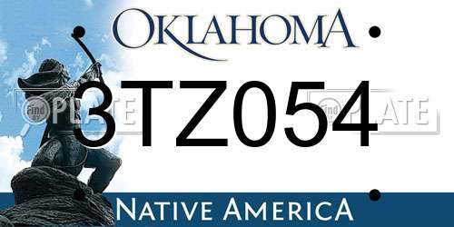 3TZ054 Oklahoma License Plate