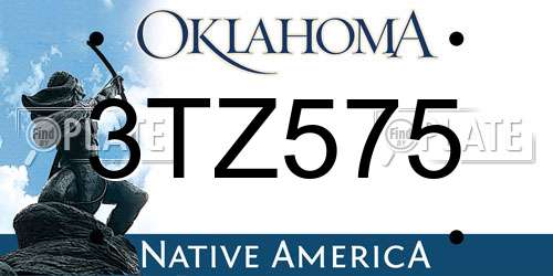 3TZ575 Oklahoma License Plate