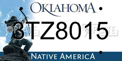 3TZ8015 Oklahoma License Plate