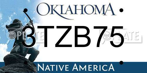 3TZB75 Oklahoma License Plate