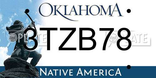 3TZB78 Oklahoma License Plate