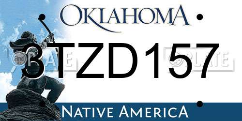 3TZD157 Oklahoma License Plate