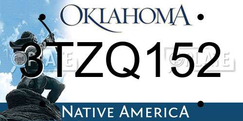 3TZQ152 Oklahoma License Plate