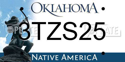 3TZS25 Oklahoma License Plate