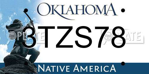 3TZS78 Oklahoma License Plate