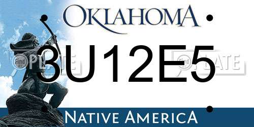 3U12E5 Oklahoma License Plate