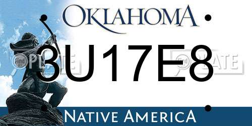 3U17E8 Oklahoma License Plate