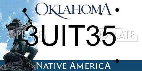 3UIT35 Oklahoma License Plate