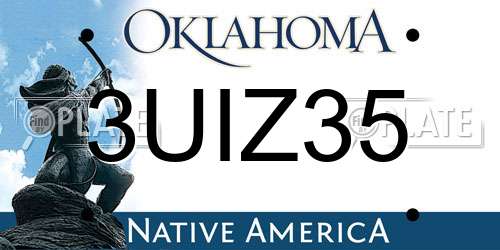 3UIZ35 Oklahoma License Plate