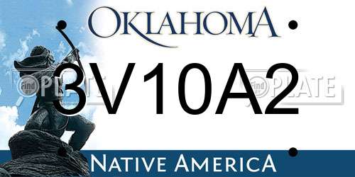 3V10A2 Oklahoma License Plate